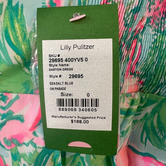 NWT Lilly Pulitzer Easton Dress Seasalt Blue on Parade - Picture 5 of 6